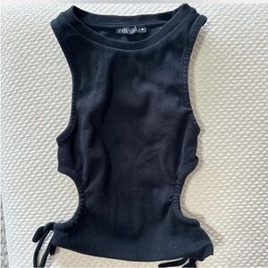 Zara Black Cut-Out Tank Top